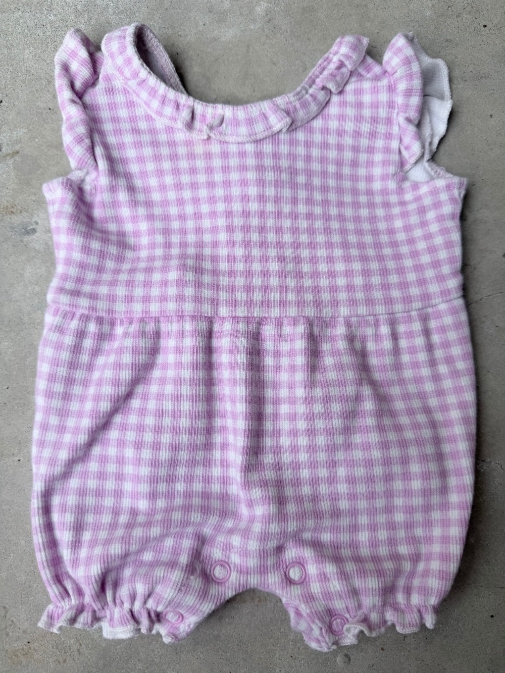 Newborn Lilac Gingham Romper Onesie